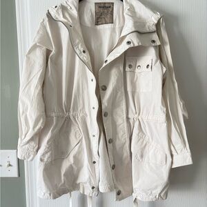 Zadig & Voltaire White Rain Anorak Jacket   Relaxed Fit Size Small